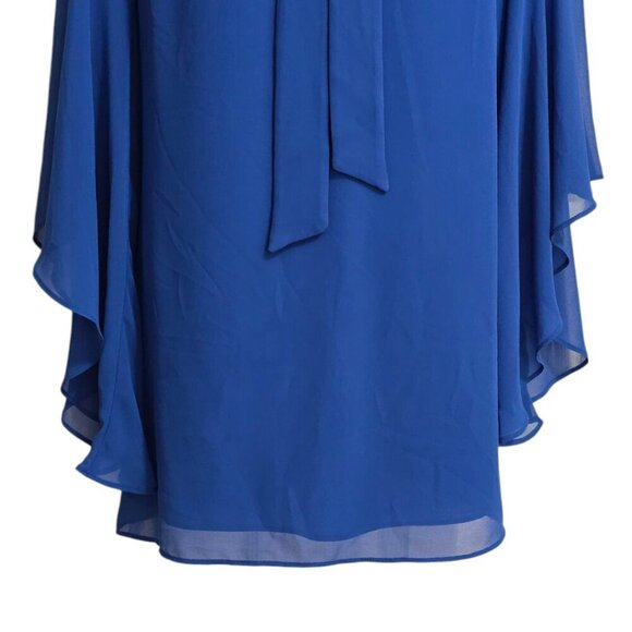 BCBGeneration NWT Neck Tie A-Line Flutter Bell Sleeve Chiffon Mini Dress Sz XS - Picture 5 of 10